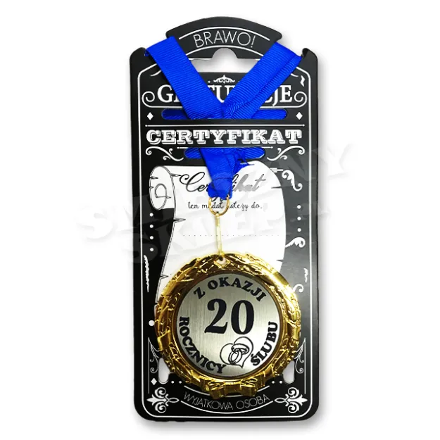 Medal w folii - Z okazji 20 rocznicy ślubu