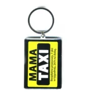 Brelok metalowy Kukartka - Mama taxi, bezpłatne przewozy 7 dni w tygodniu, 24h na dobę
