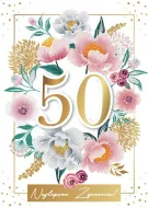 Karnet 3D z życzeniami - 50 Najlepsze życzenia (kwiaty)