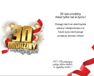 Karnet + naklejka na butelkę - 30 urodziny - 2