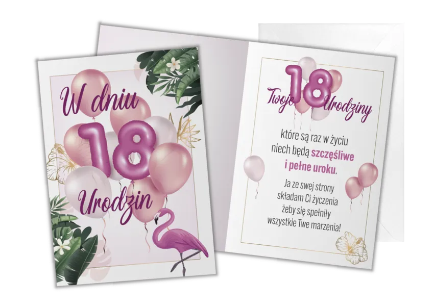Kartka C5 - W dniu 18 urodzin