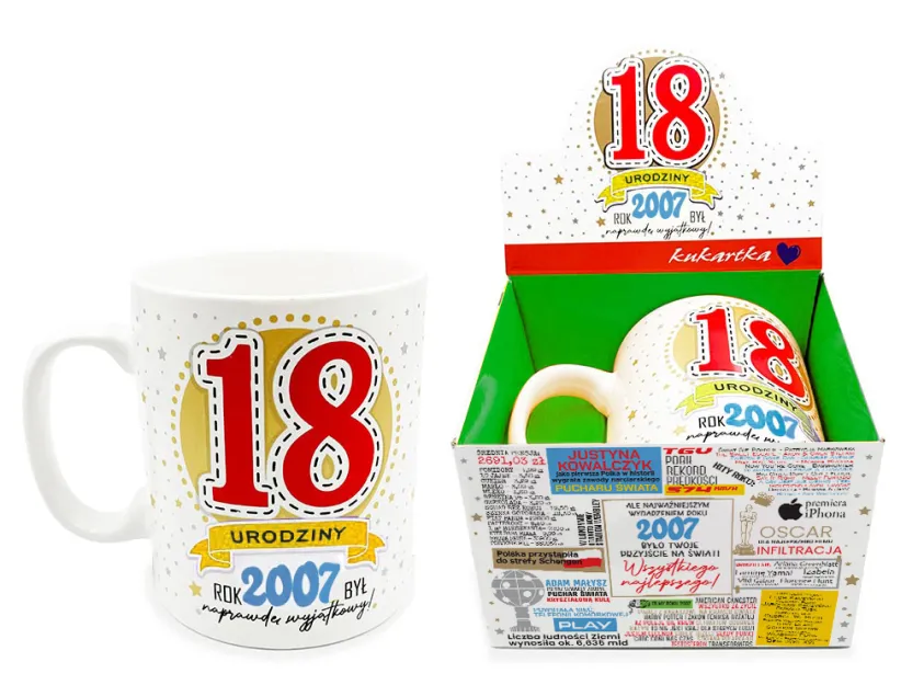 Kubek gigant - 18 urodziny. Rok 2007 był naprawdę wyjątkowy!