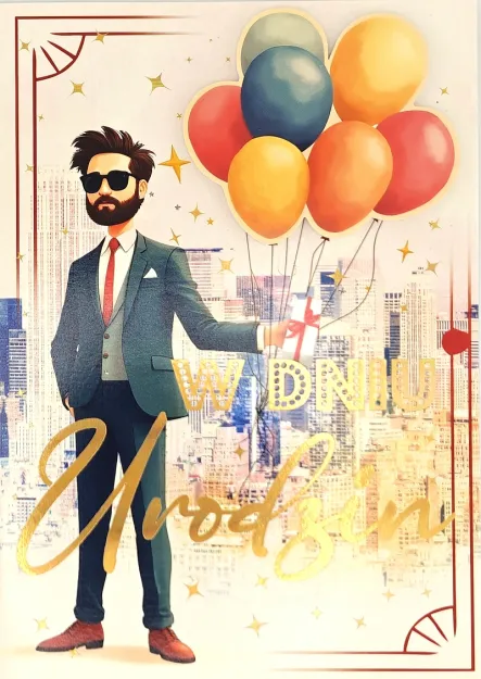 Karnet 3K - W dniu urodzin (balony)