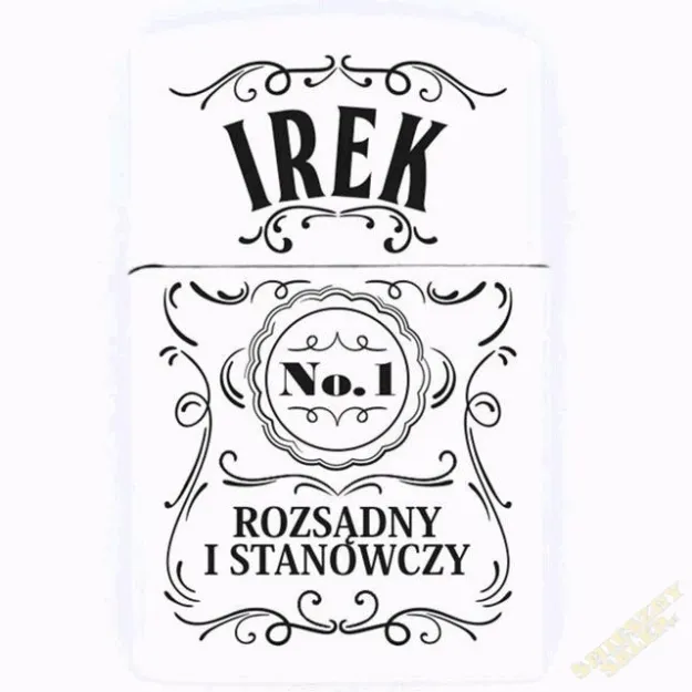 Zapalniczka z imieniem - Irek No.1 rozsądny i stanowczy (biała)