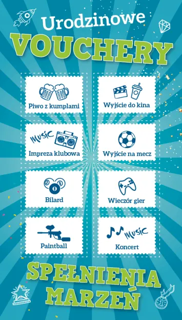Karnet kupony - Urodzinowe vouchery. Spełnienia marzeń.