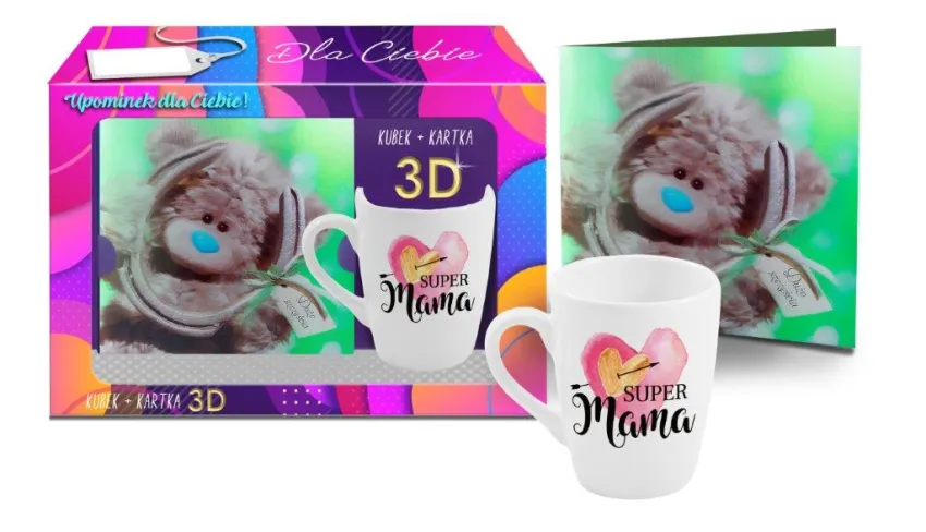 Zestaw kubek + karnet 3D - Super Mama