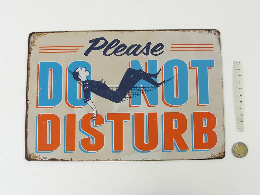 Tablica Metalowa - Please do not disturb (proszę nie przeszkadzać)