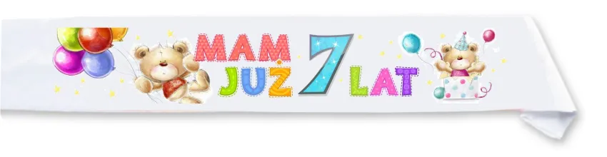 Szarfa dziecięca - Mam już 7 lat