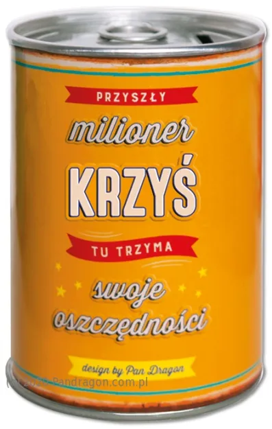 Puszka Skarbonka Vip - Krzyś - Przyszły milioner Krzyś tu trzyma swoje oszczędności