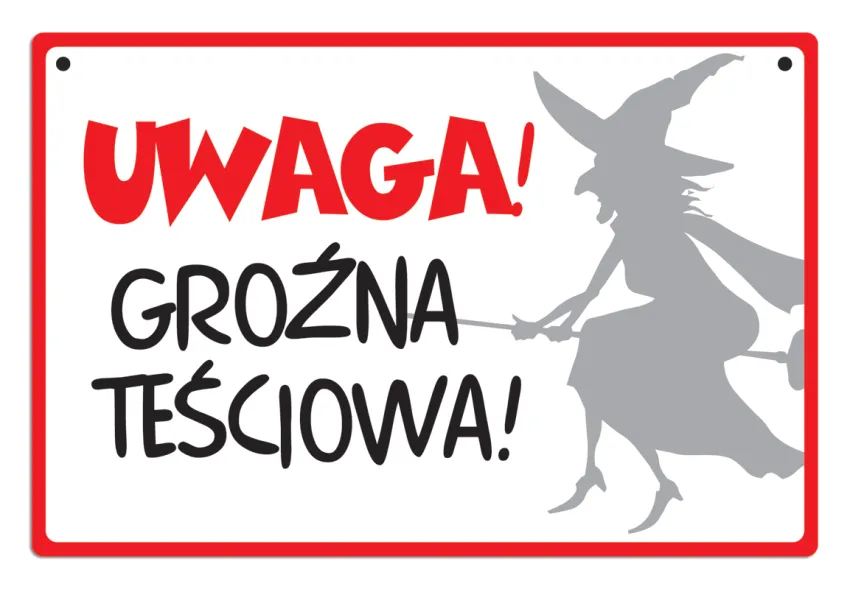 Tabliczka Kukartka cool - Uwaga! Groźna teściowa