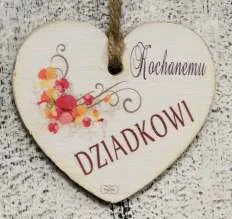 Tabliczka Vintage, serce małe - Kochanemu Dziadkowi