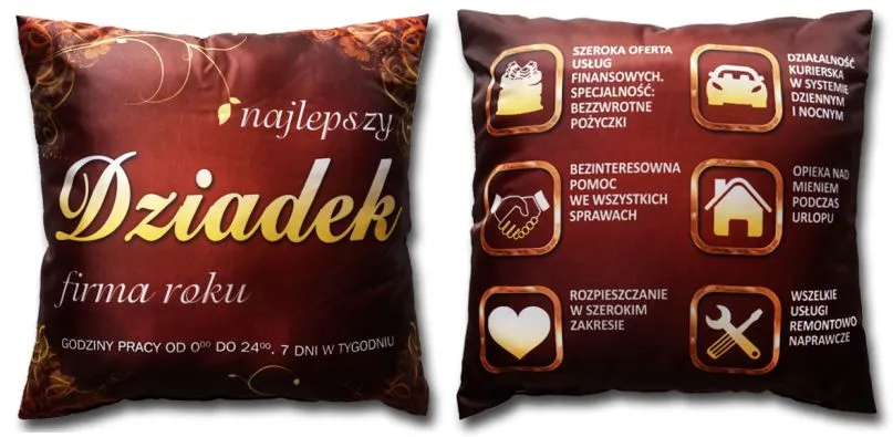 Poduszka mała - Najlepszy Dziadek firma roku / szeroka firma uslug ...
