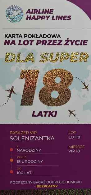 Karnet SE 18R - Karta pokładowa na lot przez życie dla Super 40-latki