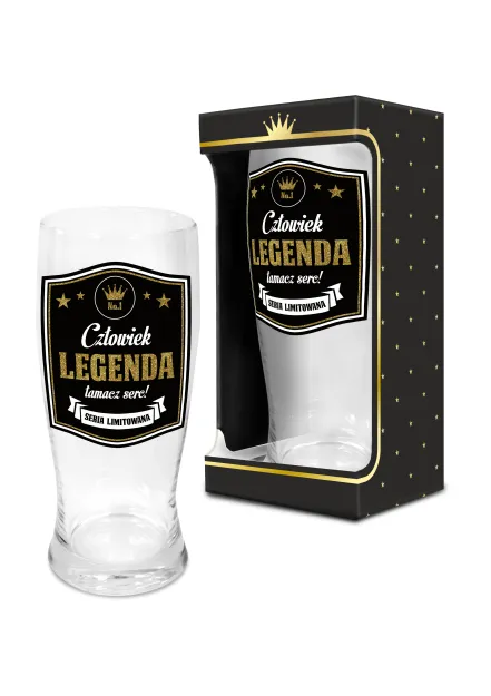 Szklanka do piwa GOLD - Człowiek legenda, łamacz serc!