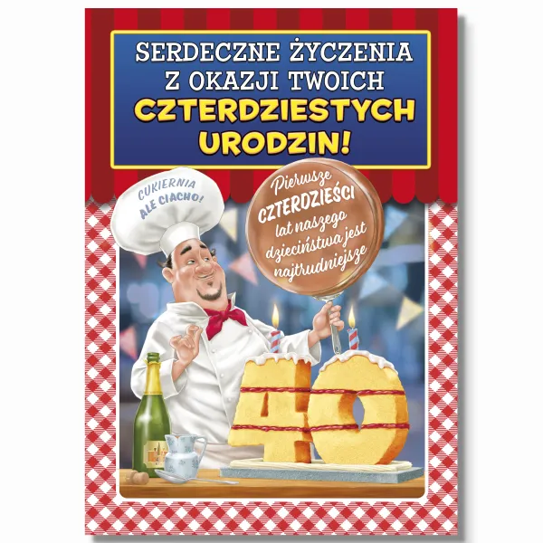 Karnet duży Fan - Serdeczne życzenia z okazji Twoich czterdziestych urodzin
