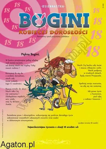Dyplom - Bogini kobiecej dorosłości - na 18-tkę