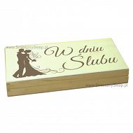 Drewniane pudełko na pieniądze - W dniu ślubu