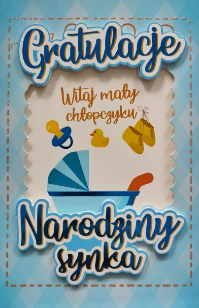 Karnet 6K - Ramka na zdjęcie - Narodziny Synka. Gratulacje.