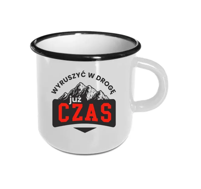 Kubek biwakowy, emaliowany - Już czas wyruszyć w drogę