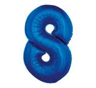 Balon foliowy - 8 niebieski (duży - 85 cm)