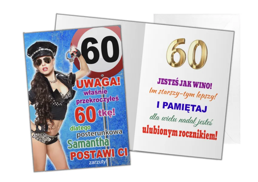 Kartka C5 - Uwaga Właśnie przekroczyłeś 60-tkę!