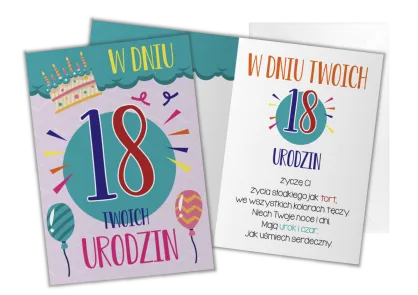 Karnet B6 - W dniu 18 Twoich urodzin