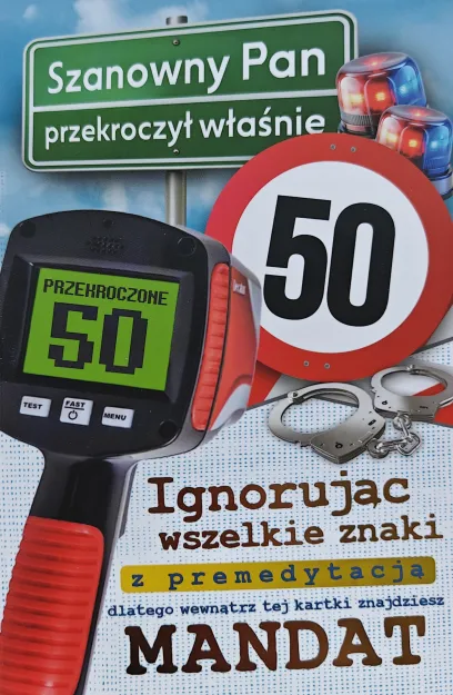 Karnet + mandat 50 - Szanowny Pan przekroczył właśnie 50
