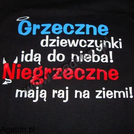 Koszulka - Grzeczne dziewczynki idą do nieba, NIEGRZECZNE...