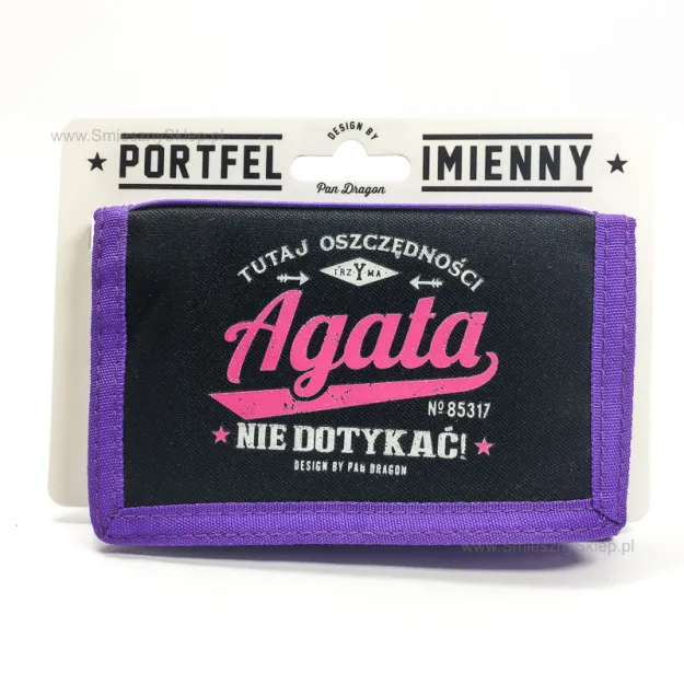 Portfel imienny - Agata trzyma tutaj oszczędności. Nie dotykać!