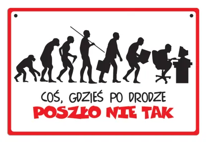 Tabliczka Kukartka cool - Coś, gdzieś po drodze poszło nie tak.