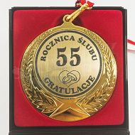 Medal w etui - 55 rocznicy ślubu gratulacje