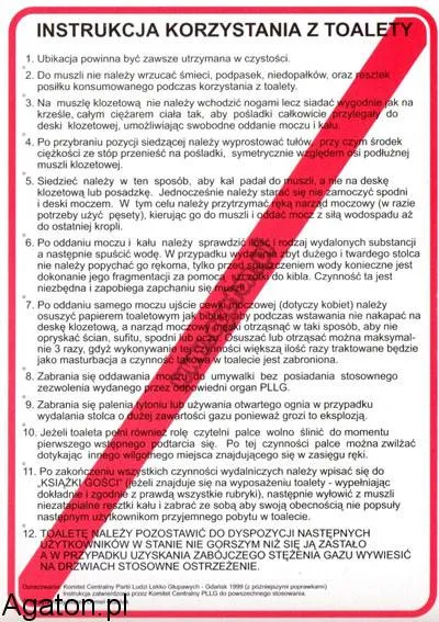 Instrukcja korzystania z toalety - A5 mała