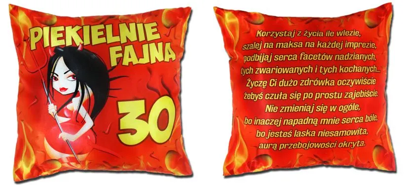 Poduszka obustronna śr. - Piekielnie fajna 30