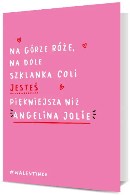 Karnet - Na górze róże, na dole szklanka coli...