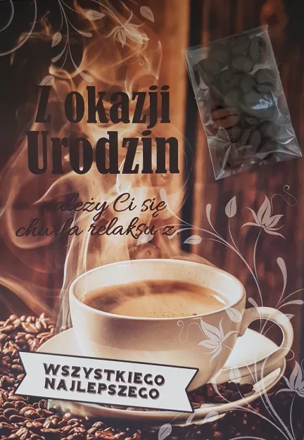Karnet z kawką - Z okazji urodzin należy Ci się chwila relaksu z kawą