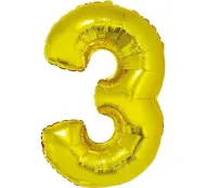 Balon foliowy - 3 złoty (duży - 80 cm) - na hel