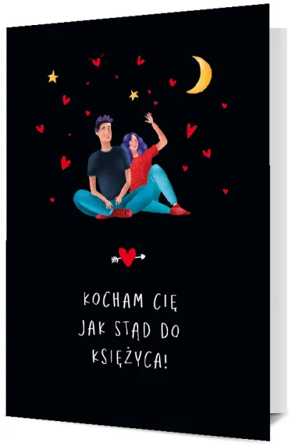 Karnet - Kocham Cię jak stąd do księżyca!