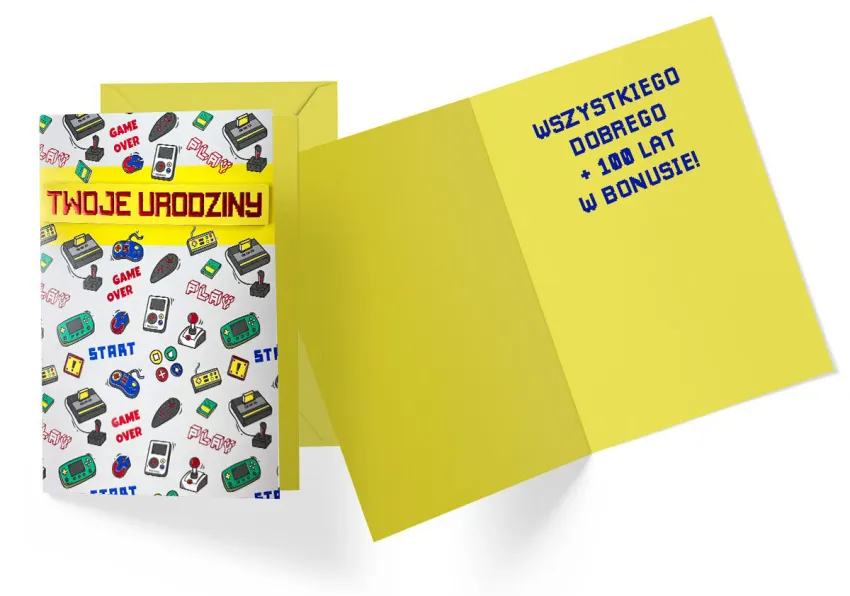 Karnet DK - Twoje urodziny (retro gry)