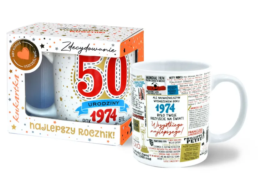 Kubek premium - 50 urodziny. Rok 1974 to był najlepszy rocznik