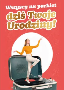 Karnet 3D z życzeniami - Wszyscy na parkiet, dziś Twoje urodziny!