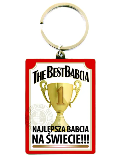 Brelok metalowy Kukartka - Najlepsza Babcia na świecie!!!