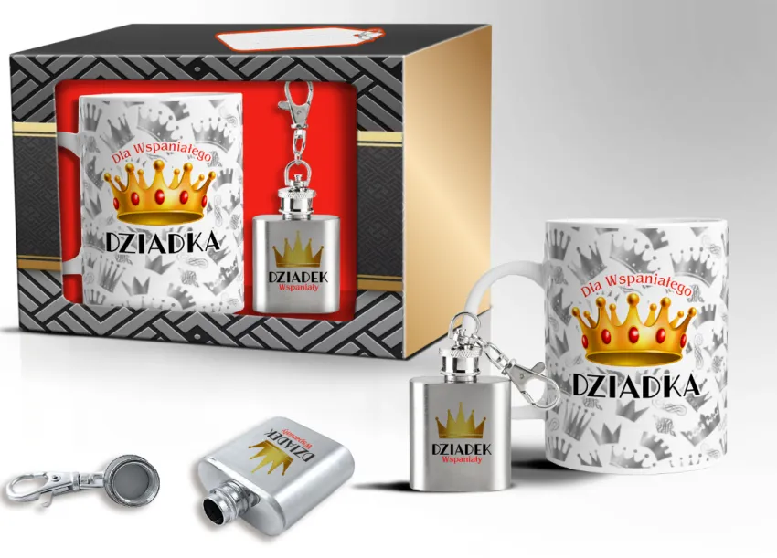 Kubek + mini piersiówka - Dla wspaniałego Dziadka
