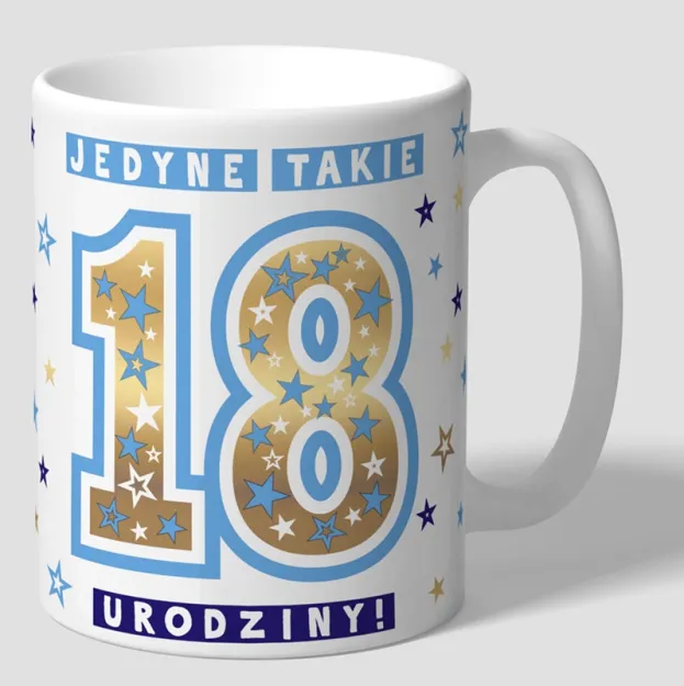 Kubek premium - Jedyne takie 18 urodziny (niebieski)