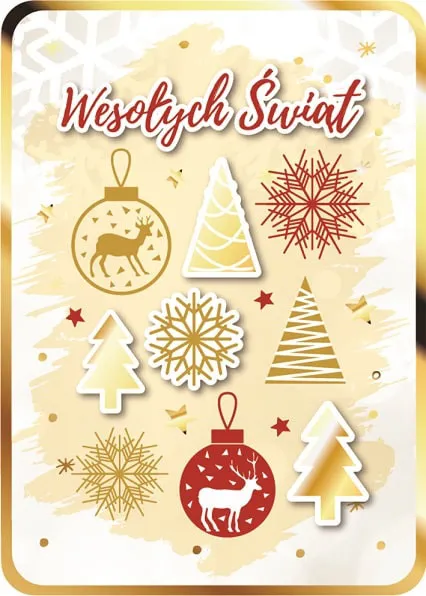 Karnet 3D z życzeniami - Wesołych Świąt