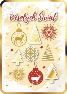 Karnet 3D z życzeniami - Wesołych Świąt