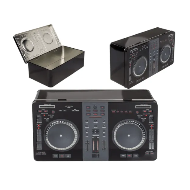 Kwadratowa metalowa puszka pudełko, mikser DJ