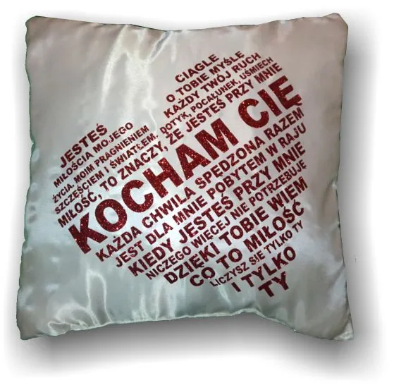 Poduszka mała brokat - Kocham cię - każda chwila spędzona razem jest dla mnie .....