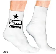 Skarpetki białe - Super Chłopak (gwiazda)
