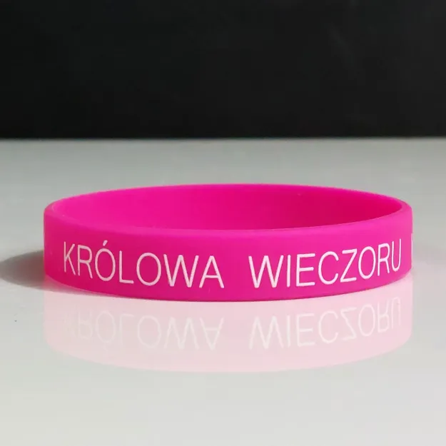 Opaska silikonowa na rękę (różowa) - Królowa Wieczoru