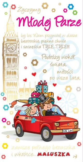 Kopertynka na kasę - Życzymy Młodej Parze ....podróży wokół świata, miłości po wsze lata, ...